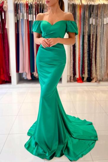 Stunning Off-the-Shoulder Satin Mermaid Evening Gown_5