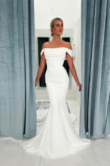 Simple Wedding Dresses Satin Mermaid Wedding Dresses Cheap