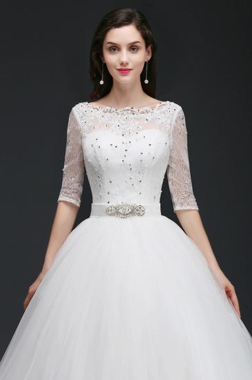 AMERICA | Ball Gown Floor Length Tulle Glamorous Wedding Dresses with Lace_5