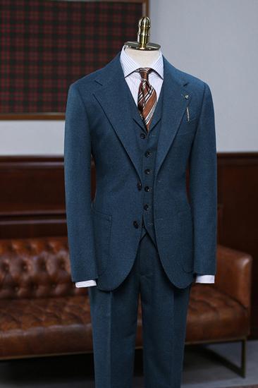 Algernon Modern Navy Notched Lapel Slim Fit Tailored Business Suit_2