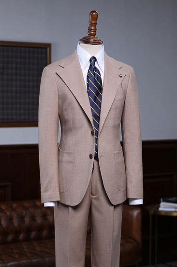 Tab Classic Khaki 2 Piece Slim Tailored Business Suit_1