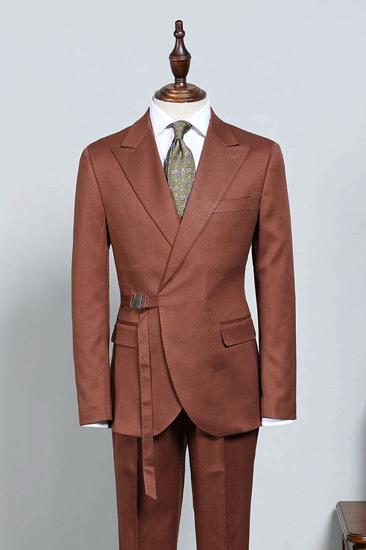 David Fashion Caramel with Adjustable Belt Slim Fit Mens Suit_1