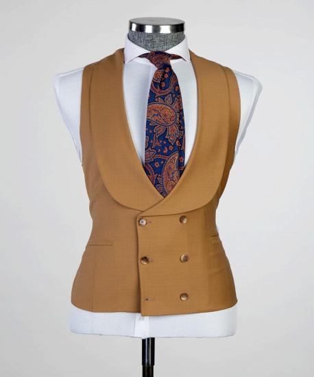 New Brown Point Lapel Fashion Business Men Suits_3
