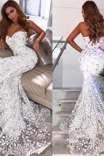 Gorgeous Mermaid Sweetheart Appliques Wedding Dresses_2