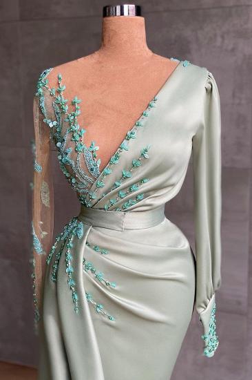 Stunning One Shoulder Mermaid Prom Dress with 3D Floral Pattern_2