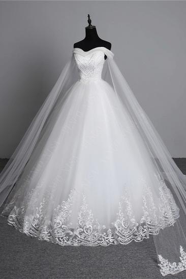 Bradyonlinewholesale Glamorous Strapless Sweetheart Tulle Wedding Dress Sleeveless Appliques Bridal Gowns with Rhinestones On Sale_4