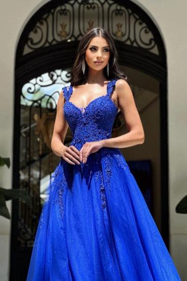 King Blue Long Prom Dresses Cheap | Lace prom dresses_2