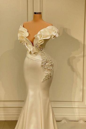 Chic Sleeveless Mermaid Prom Dress Ruffle Sleeve Satin Slim Fit Party Dress_2