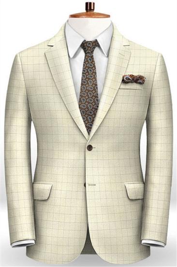 Mens New Plaid Business Casual Wedding Suit | Two Button High Quality Mens Suit_1