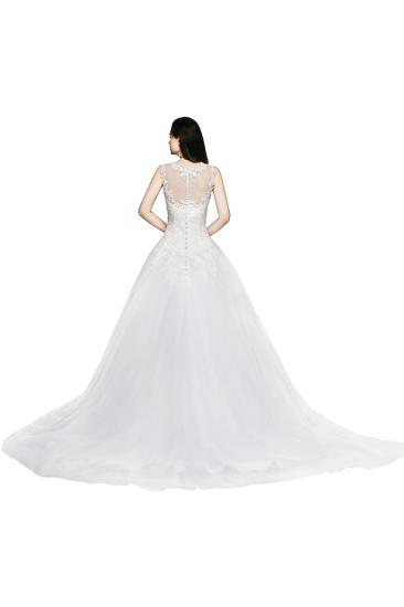 AZALEA | Princess Scoop Tulle Wedding Dress With Lace Appliques_5