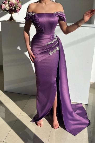 Plain purple evening dresses | Long Prom Dresses_1