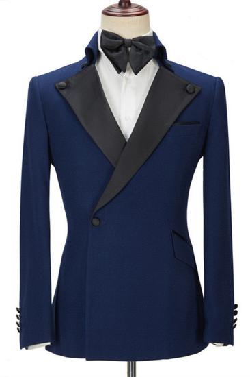 Davion Deep Navy Pointed Lapel Two Piece Stylish Men for Prom_1