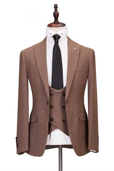 Brendan Fashion Peaked Lapel One Button Formal Men Suits_1