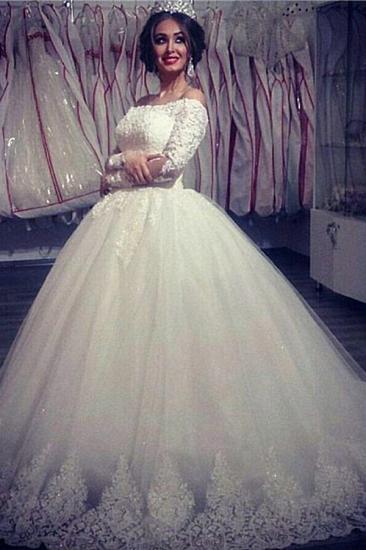 Ball Gown Wedding Dresses Long Sleeves Off Shoulder High Quality Bridal Gowns_2