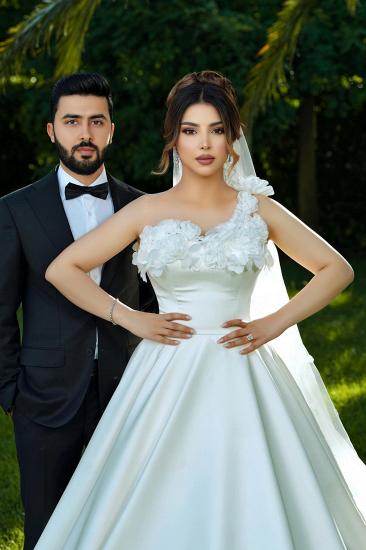 Simple Wedding Dresses A Line Satin Bridal Fashion Online_2