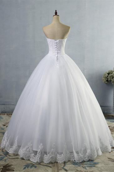 Bradyonlinewholesale Affordable Strapless Sweetheart Tulle Wedding Dress Sleeveless Lace Appliques Bridal Gowns On Sale_2