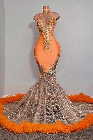 Sparkling Tangerine Sexy Prom Dress | Ball gowns with lace_1