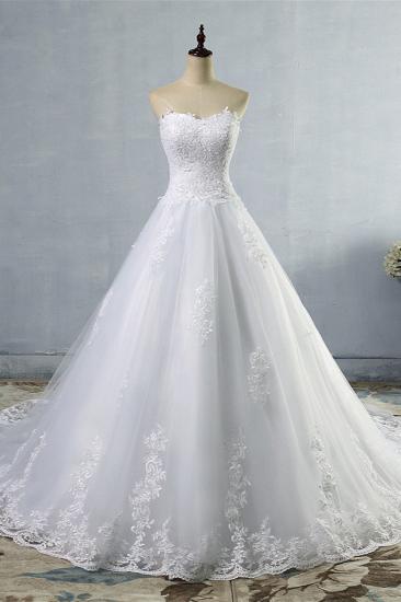 Bradyonlinewholesale Stylish Strapless Sweetheart A-Line Wedding Dress Sleeveless Appliques Bridal Gowns Online_1