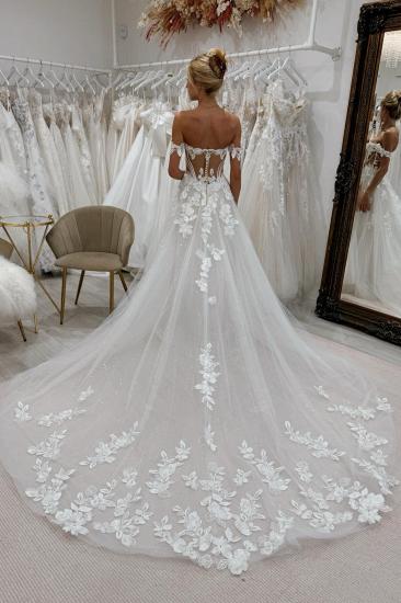 Beautiful Sweetheart Appliques Lace A-Line Wedding Dresses_2