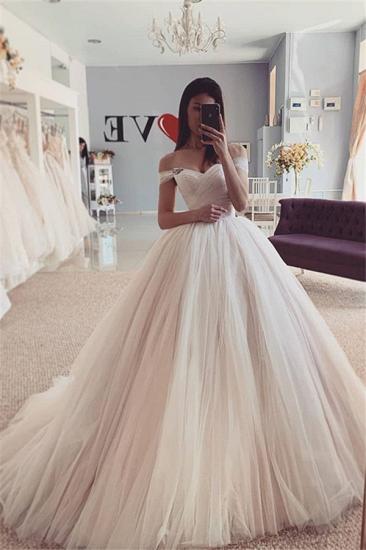 Off-the-Shoulder Tulle Ball Gown Wedding Dress| Puffy A-line Chic Bridal Dresses_1
