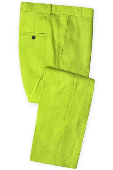 Mens Lime Green Notched Lapel Prom Suit | Custom Two Piece Tuxedos Online at_3
