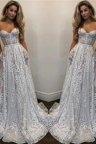 Sparkly Beads Sequins Appliques Sexy Evening Dresses | Sweetheart Sleeveless Cheap Prom Dresses_2