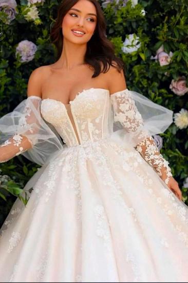Designer Wedding Dresses A Line With Lace Tulle Wedding Dresses_2