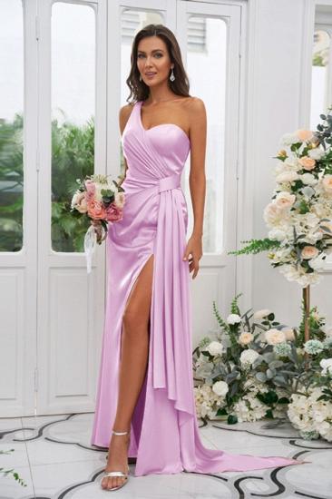 Simple Long Pink Sling Side Slit Evening Dress | Pink Prom Dress Online_20