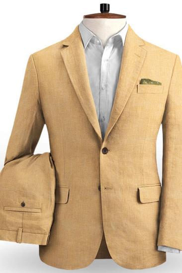 Fashion Linen Mens Wedding Suit | Prom 2 Piece Groom Tuxedo Men Fashion_2