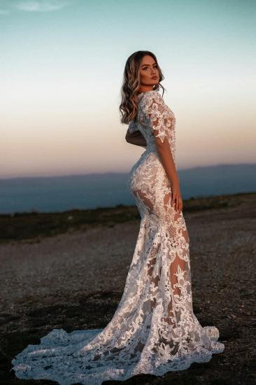 Sexy Mermaid Lace Long Sleeve Wedding Dress | Wedding dresses with sleeves_2