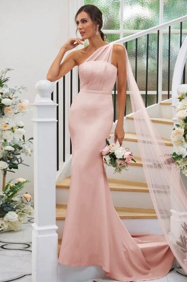 Designer Bridesmaid Dresses Cheap | Pink maid of honor dresses long_10