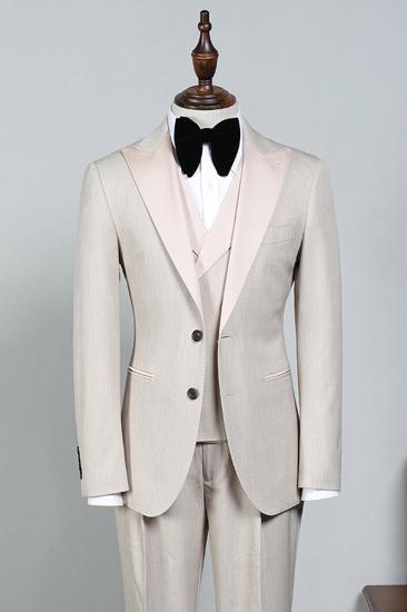 Nigel Stylish Off-White Pointed Lapel 2 Button Mens Business Suit_2