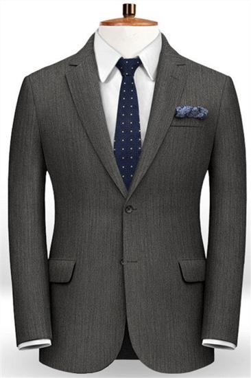 Custom Classic 2 Piece Mens Suit | High End Solid Color Slim Fit Business Tuxedo_1