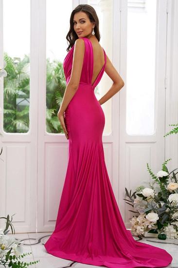 Fuchsia Bridesmaid Dresses Long | Simple evening dress_3