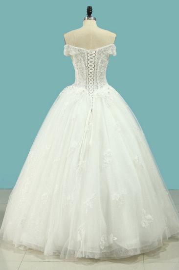 Bradyonlinewholesale Chic Strapless Sweetheart Tulle Wedding Dress Sleeveless Lace Appliques Bridal Gowns On Sale_2