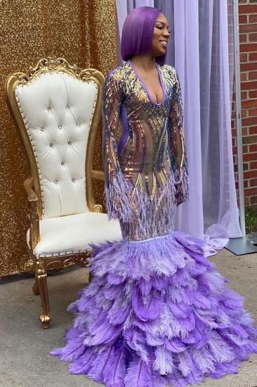 Long Sleeve Gold Mermaid Prom Dress_1
