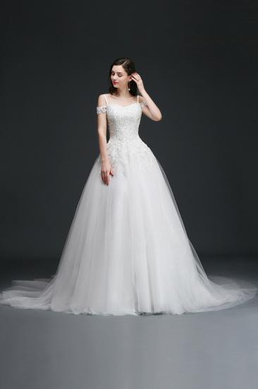 AMIA | A-line Off-the-Shoulder Tulle Elegant Wedding Dresses with Appliques_3
