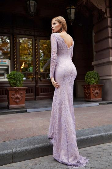 Lilac V-neck Crisscross half-fit Mermaid Lace Ball Gown_2