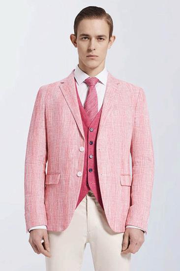 Trendy Pink Casual Linen Blazer for Prom