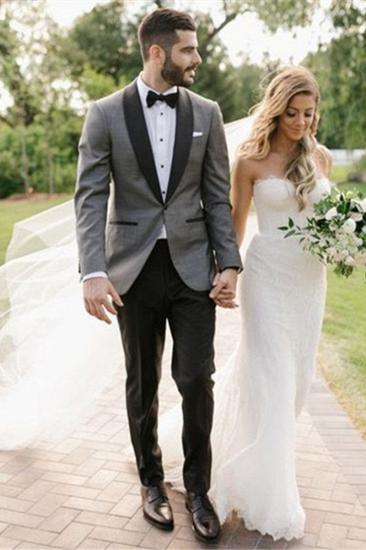 Trendy Grey Shawl Lapel Wedding Dress |  One Click Mens_2