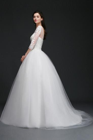 Ball Gown Scoop Tulle Wedding Dress With Lace Appliques_5