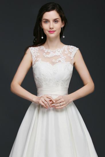 A-line Jewel Delicate Wedding Dress With Lace_6