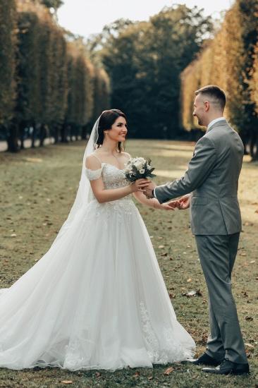 Cheap Wedding Dresses A Line Lace Wedding Dresses Made of Tulle_2