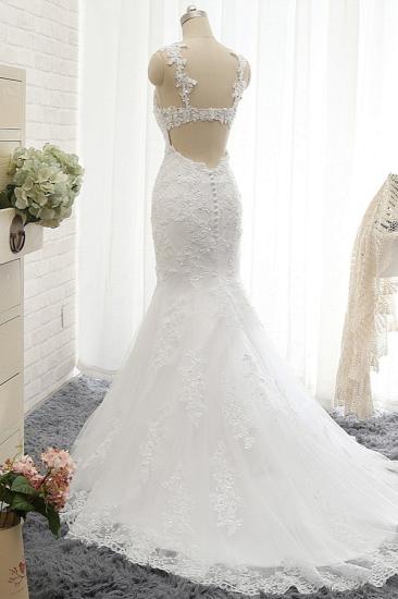 Bradyonlinewholesale Elegant Straps Sweetheart Lace Wedding Dress Sexy Backless Sleeveless Appliques Bridal Gowns with Beadings_2