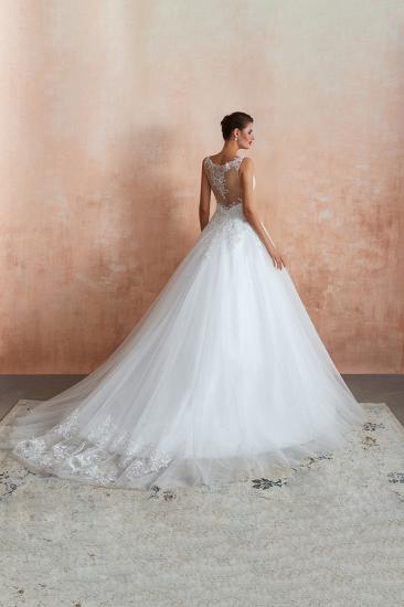 Carly | Sexy Pluging V-neck Ball Gown Wedding Dress with Chapel Train, Affordable Bridal Gowns with see-through Lace Back_8