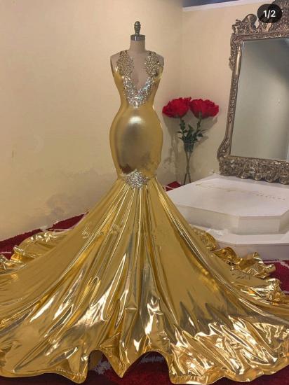 Sparkle sequined gold mermaid prom dress_2