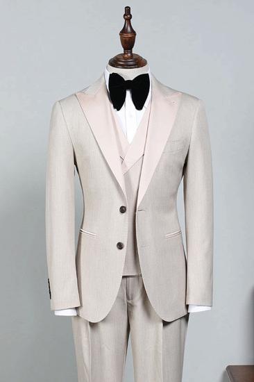 Nigel Stylish Off-White Pointed Lapel 2 Button Mens Business Suit_1