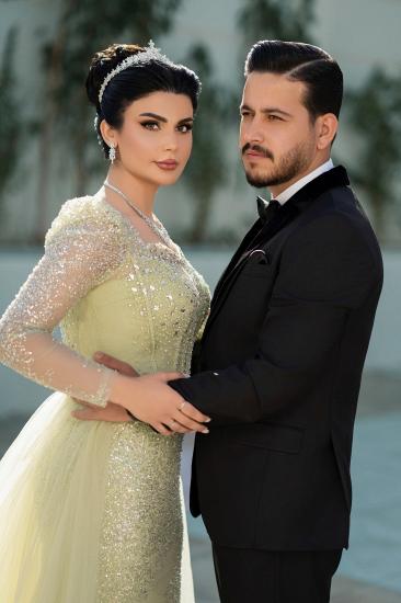 Modern Evening Dresses Long With Sleeves Prom Dresses Glitter_2