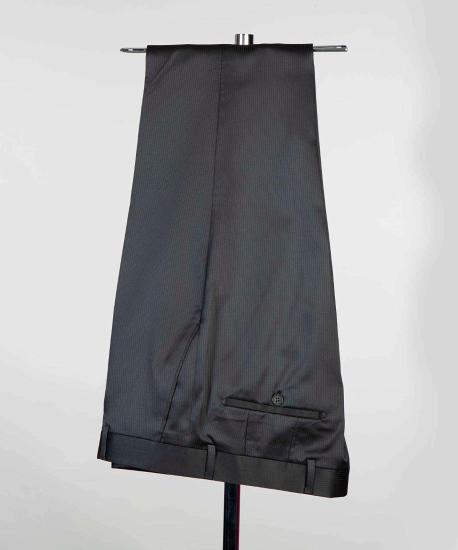 Black Two-Piece Shawl Lapel Custom Wedding Dress_5