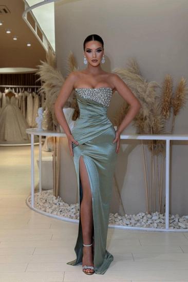 Dusty Green Long Prom Dresses Cheap | Glitter prom dresses_1